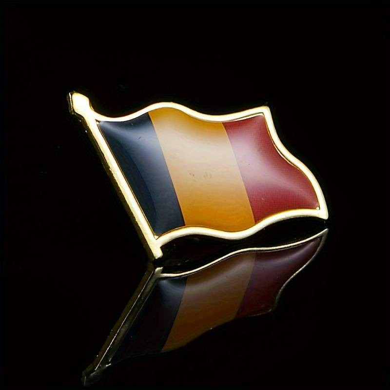 Insigna metalica "Romania", 20 x 20 mm, design steag 4