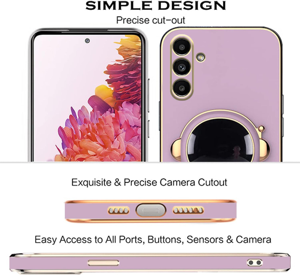 Husa Samsung Galaxy S24, Astronaut Case, protectie camera, functie stand expunere, mov 3