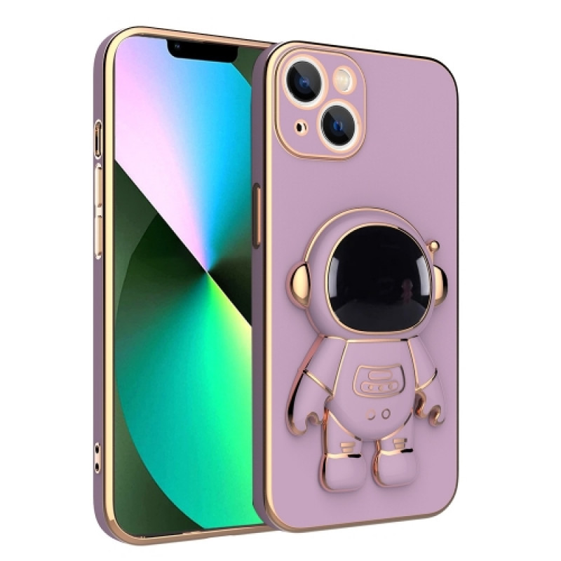 Husa Apple iPhone 15, Astronaut Case, protectie camera, functie stand expunere, roz 2