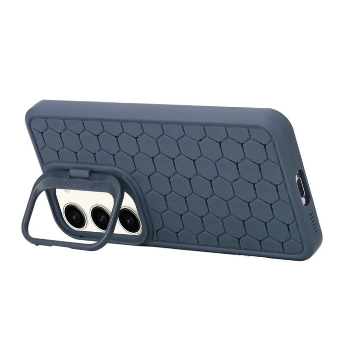 Husa Samsung Galaxy S24, HoneyComb Bracket, functie stand, albastru inchis 3