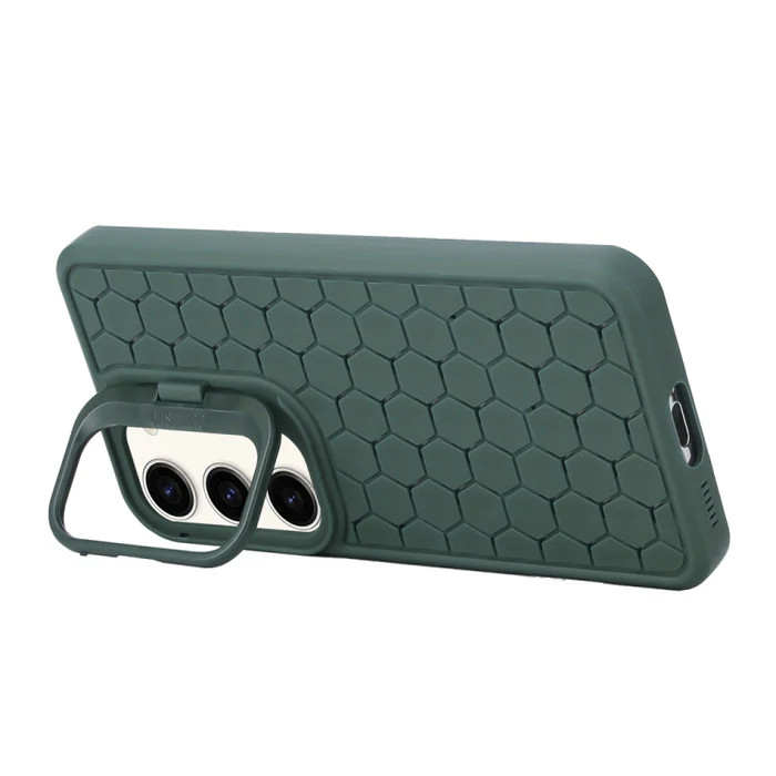 Husa Samsung Galaxy S24, HoneyComb Bracket, functie stand, verde 3