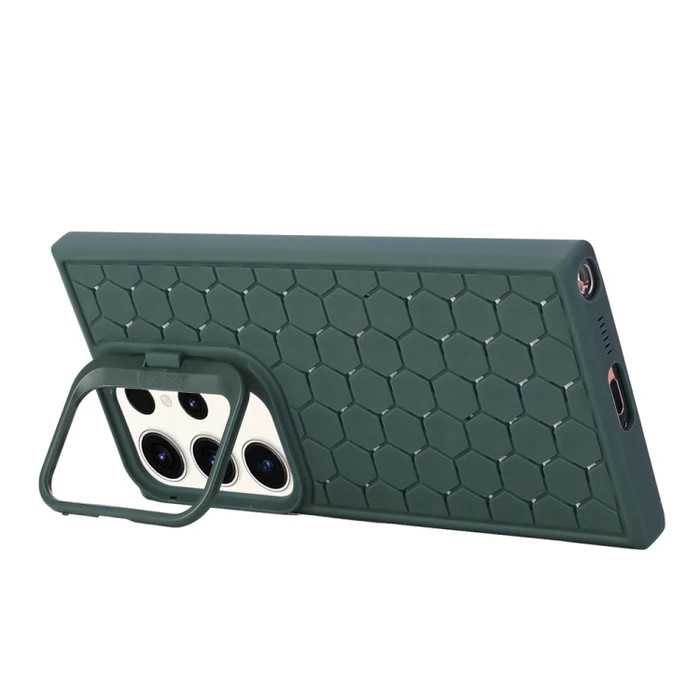 Husa Samsung Galaxy S24 Ultra, HoneyComb Bracket, functie stand, verde 3