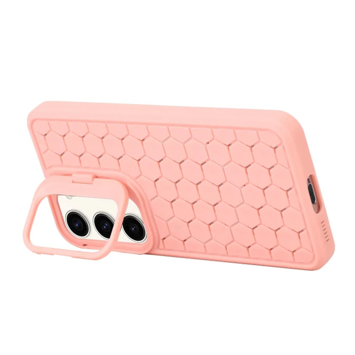 Husa Samsung Galaxy S23, HoneyComb Bracket, functie stand, roz pal 3