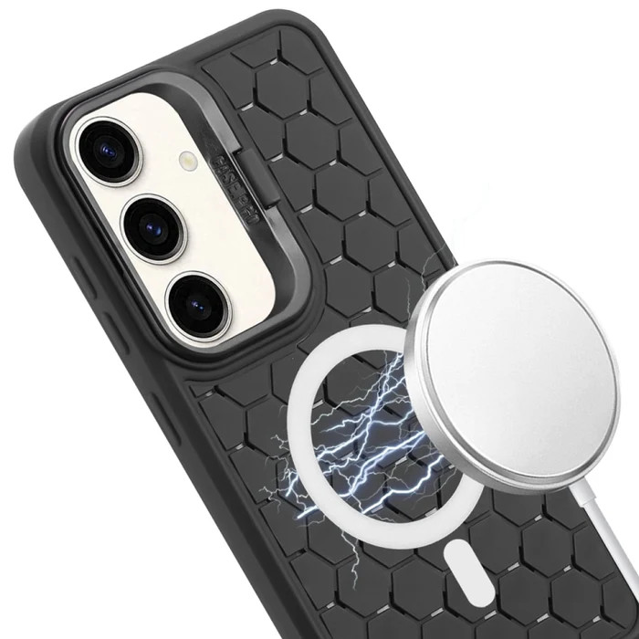 Husa Samsung Galaxy S23+ (S23 Plus), HoneyComb Bracket, functie stand, neagra 2