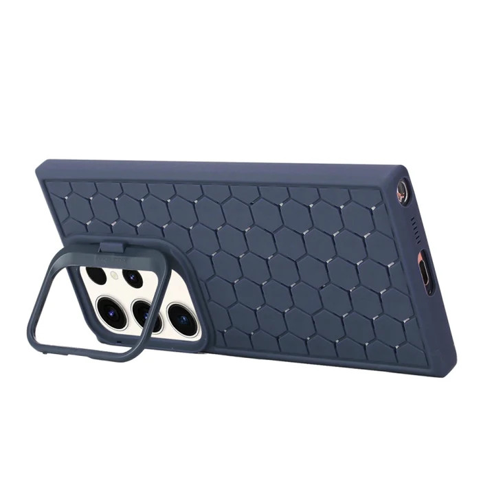 Husa Samsung Galaxy S23 Ultra, HoneyComb Bracket, functie stand, albastru inchis 3