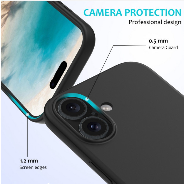 Husa Apple iPhone 16 Plus, Luxury Silicone, catifea in interior, neagra 3