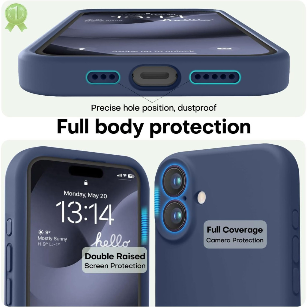 Husa protectie Apple iPhone 16 Plus, Matt TPU, protectie camera, albastra 2