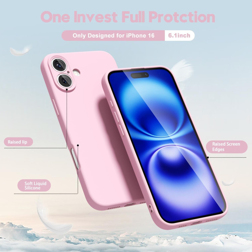 Husa protectie Apple iPhone 16 Plus, Matt TPU, protectie camera, roz pal 4
