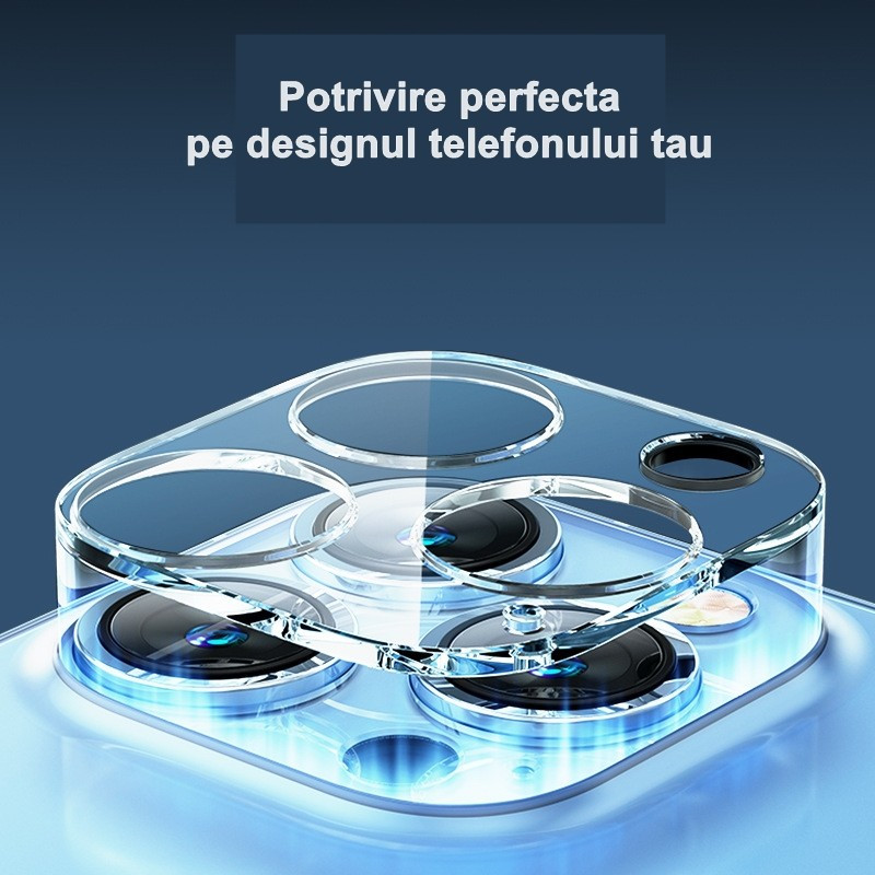 Folie de sticla Apple iPhone 16 Pro, protectie camera spate, transparenta 2