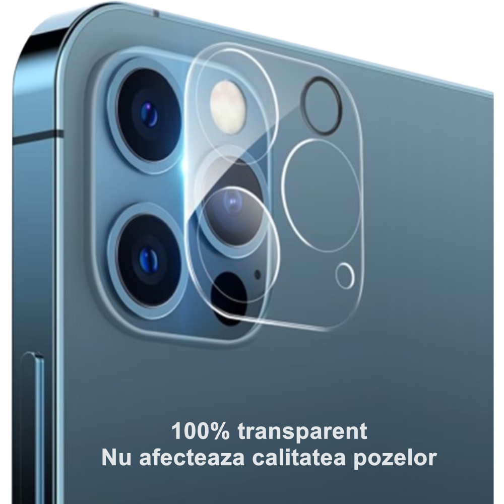 Folie de sticla Apple iPhone 16 Pro, protectie camera spate, transparenta 3