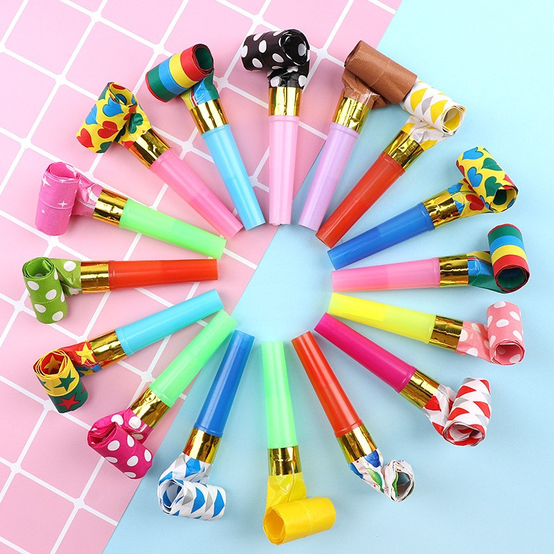 Set 6 Suflatori, pentru Petrecere, Tematica Aniversare, 8 cm, Multicolore cu Imprimeu 2