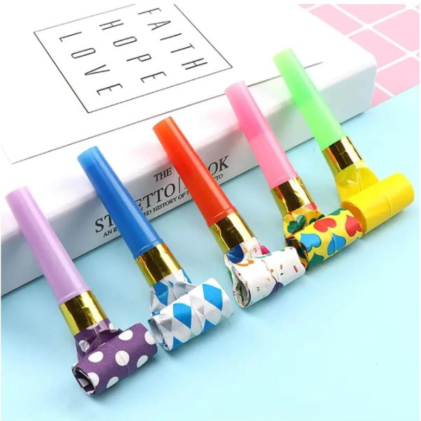 Set 6 Suflatori, pentru Petrecere, Tematica Aniversare, 8 cm, Multicolore cu Imprimeu 4
