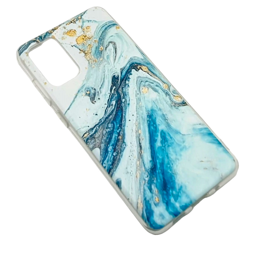 Husa protectie Samsung Galaxy S20 Plus, Marble Case blue, Tpu flexibil, printat 2