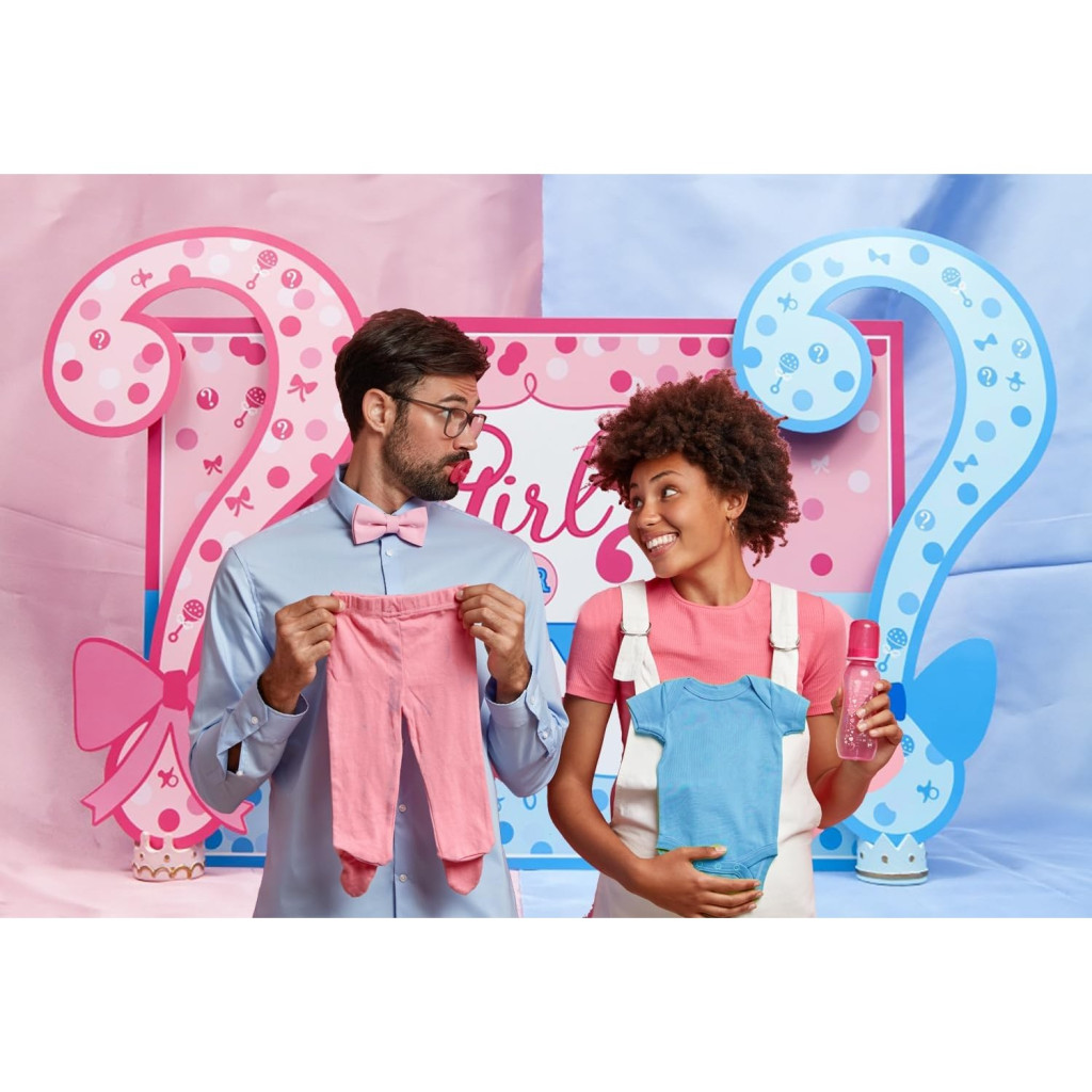 Banner pentru petrecere, model Girl or Boy, tematica Gender Reveal, 150 x 100 cm, albastru/roz 4