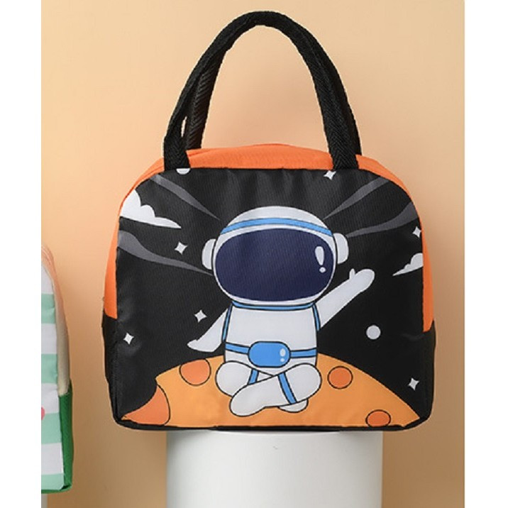 Geanta termoizolanta pentru copii, Imprimeu Astronaut, 23x13x19 cm, negru/portocaliu 2