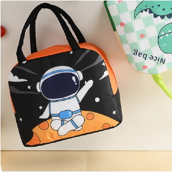 Geanta termoizolanta pentru copii, Imprimeu Astronaut, 23x13x19 cm, negru/portocaliu 3