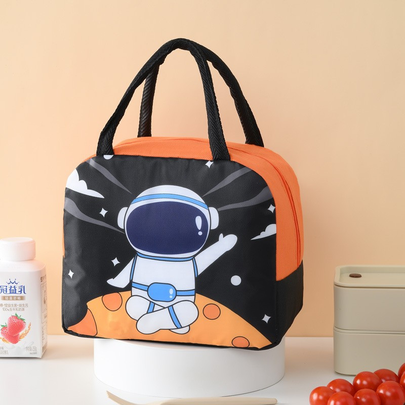 Geanta termoizolanta pentru copii, Imprimeu Astronaut, 23x13x19 cm, negru/portocaliu 4