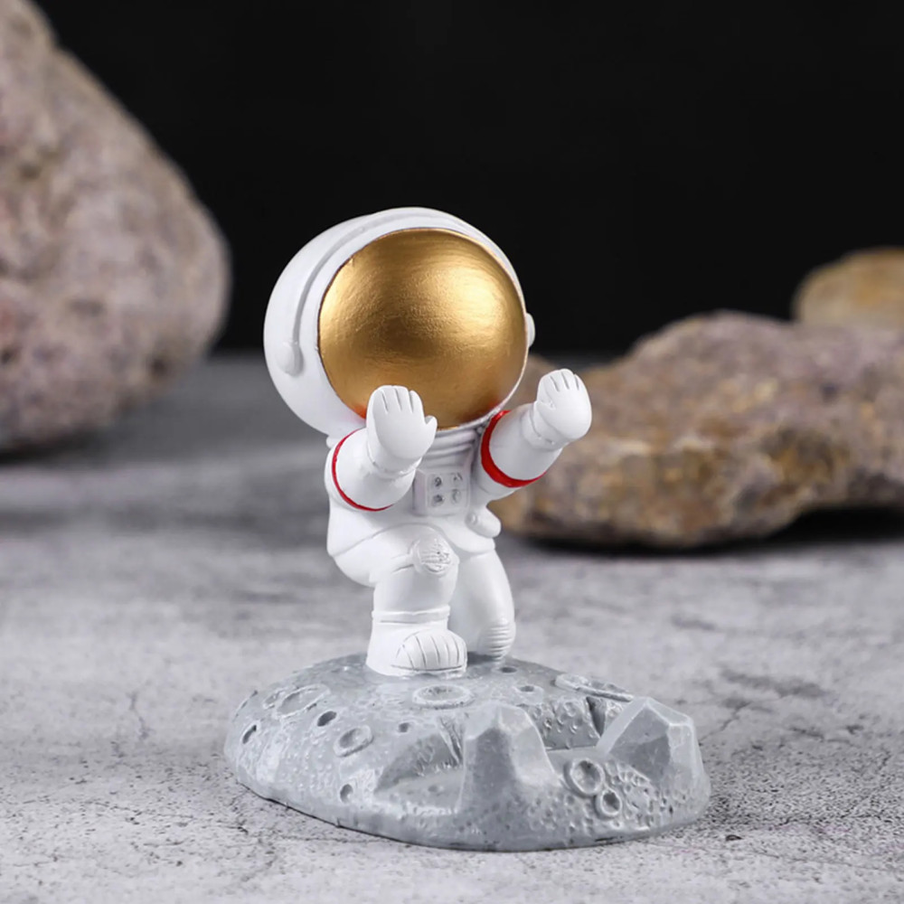 Suport pentru telefon Micul Astronaut, alb/auriu, model 1 3