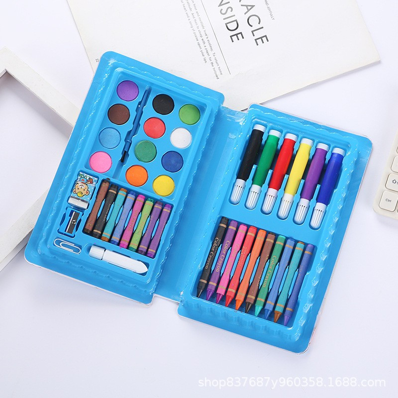 Set 42 piese de pictura si desen, tip penar, model elefant, albastru 3