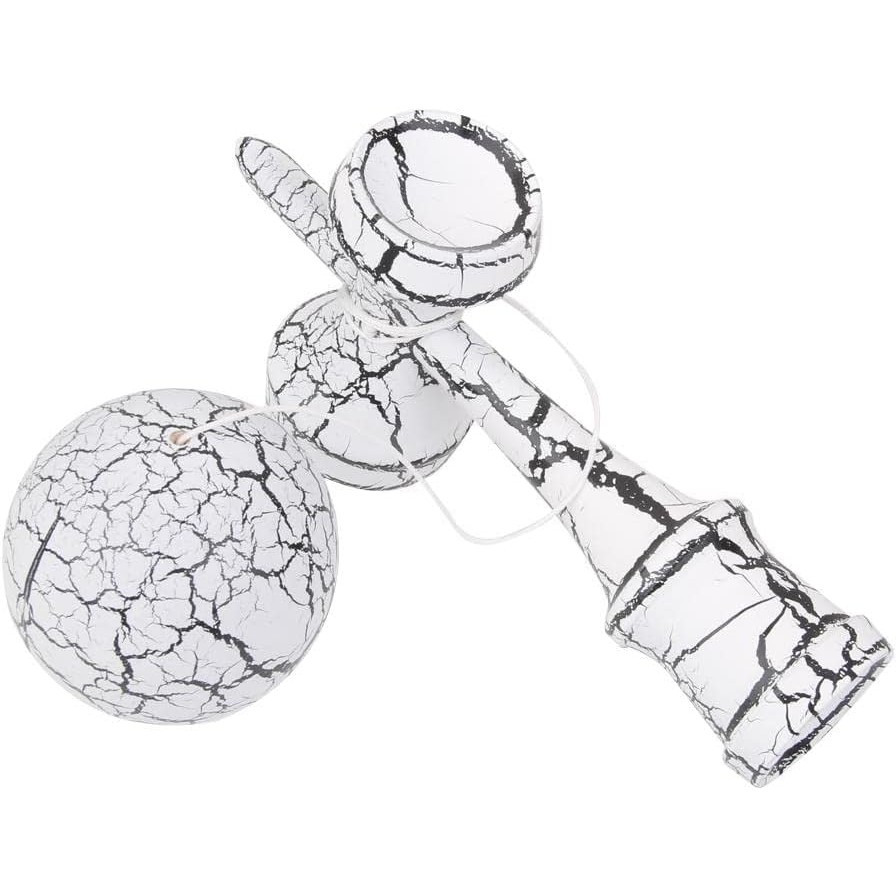 Jucarie lemn Kendama X model Crack, 18 cm, albastra 3
