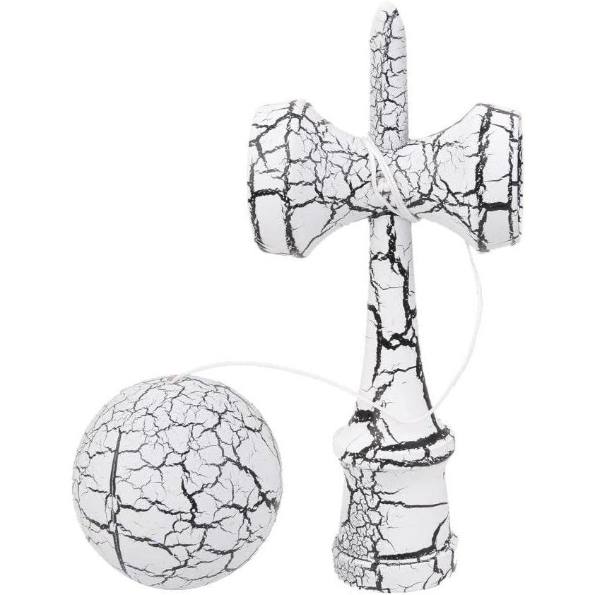 Jucarie lemn Kendama X model Crack, 18 cm, albastra 4
