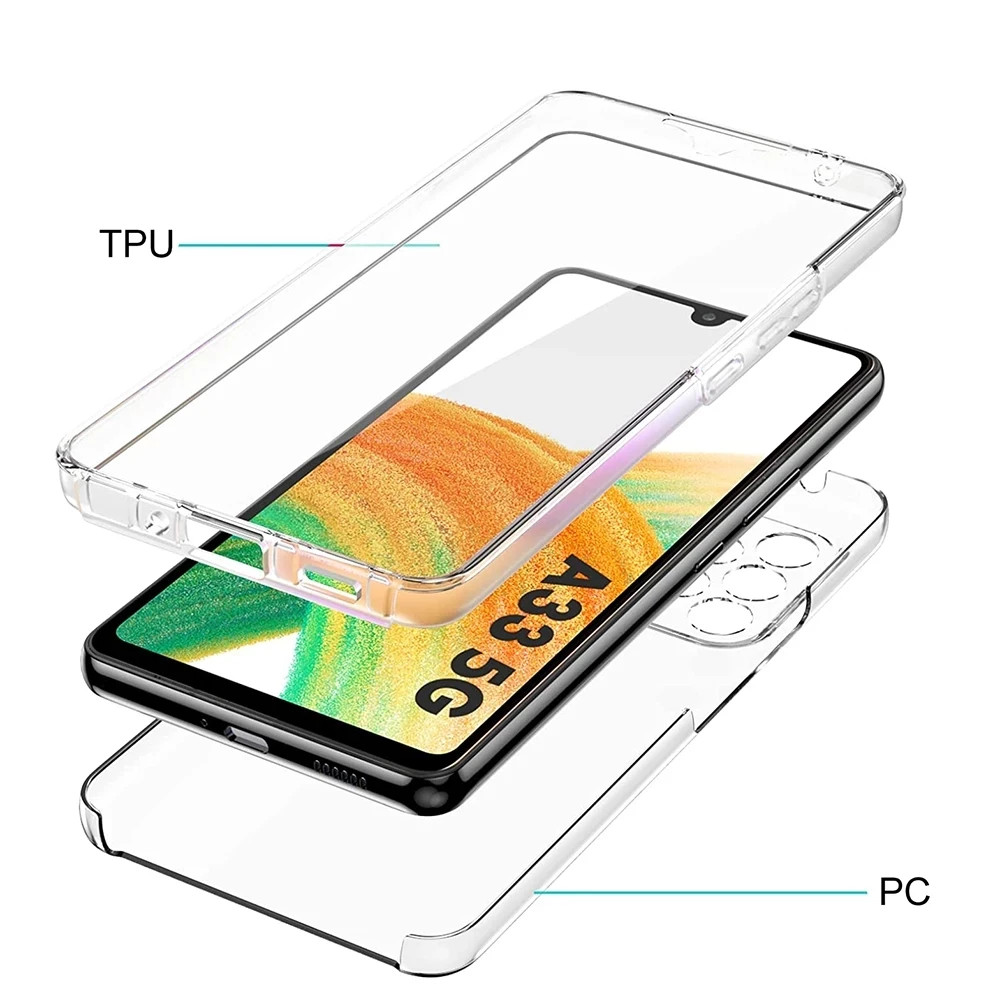 Husa protectie Samsung Galaxy A33 5G (fata + spate) Fully PC & PET 360°, transparenta 2