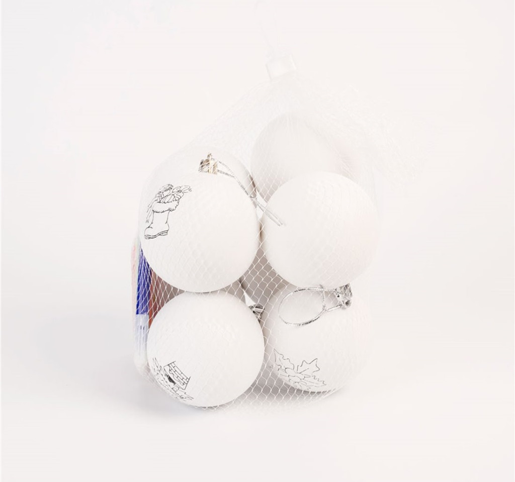 Set 8 globuri de brad de colorat pentru copii 3