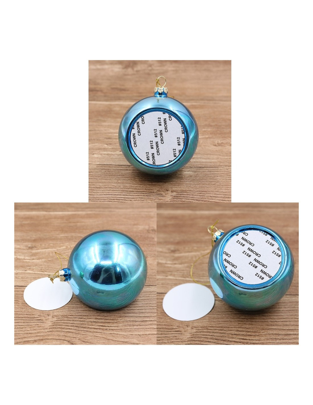 Glob personalizabil rosu pentru brad, Ø 6 cm 3