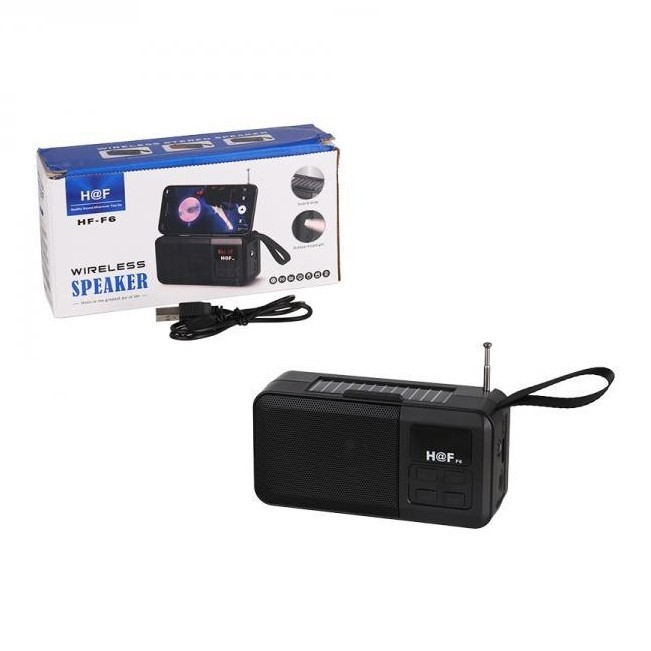 Boxa portabila HF-F6, Bluetooth, USB, TF, Radio FM, lanterna, handsfree, stand telefon, neagra 4