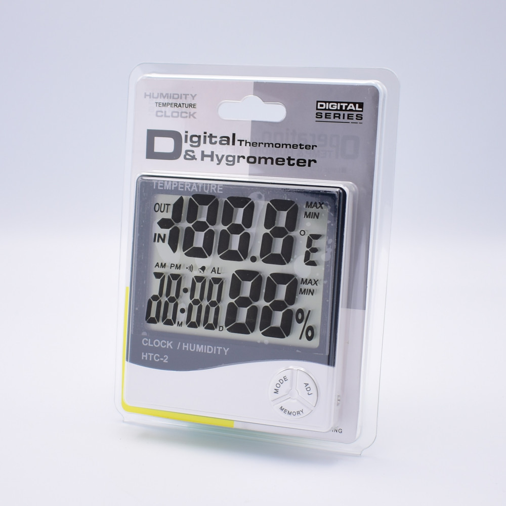 Ceas digital HTC-2, ecran LCD, higrometru, termometru, AM/PM, alarma, alb 3