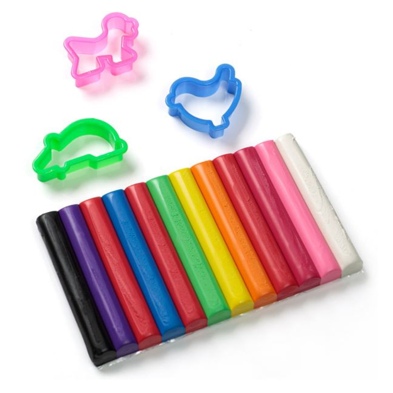 Set plastilina 12 culori diferite & forme, 15 piese 2