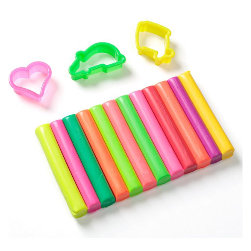 Set plastilina 12 culori diferite neon & forme, 15 piese 2