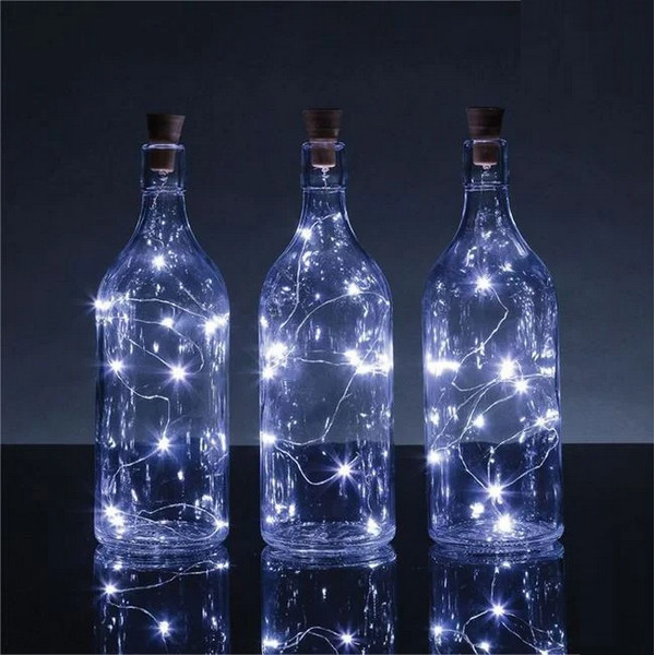 Dop pentru sticle decorativ cu LED, alb rece 2