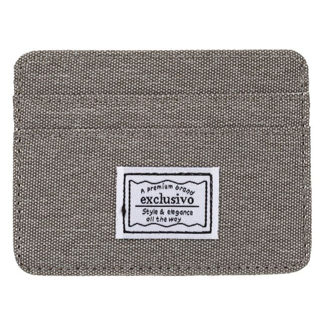Portofel / ​portcard textil gri, protectie RFID, 5 compartimente, 10 x 7.5 cm 2