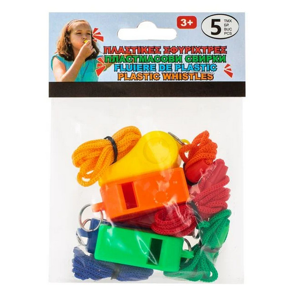 Set 5 fluiere colorate, din plastic 2