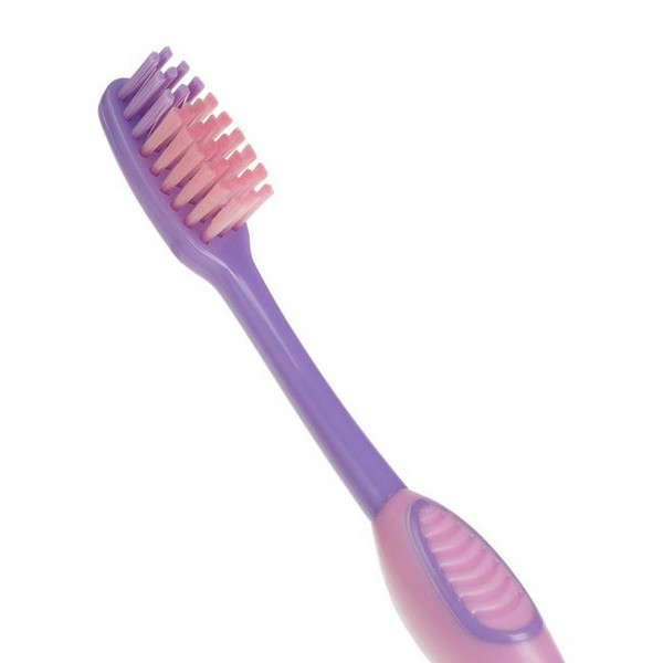 Periuta de dinti pentru copii, Junior, cu ventuza, extra soft, roz 2