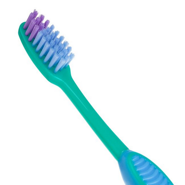 Periuta de dinti pentru copii, Junior, cu ventuza, extra soft, albastru/verde 2
