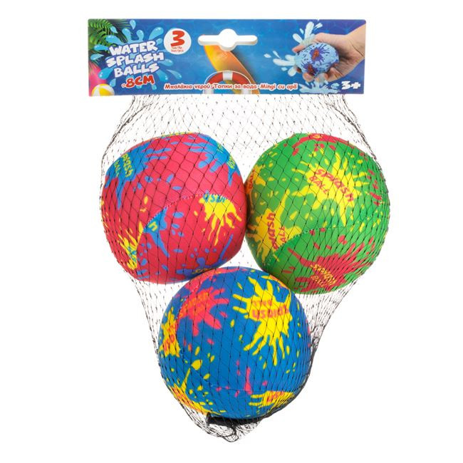 Set 3 mingi textile care absorb apa, 8 cm, multicolore 2