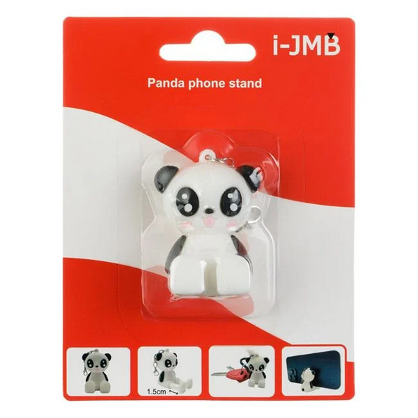 Suport/stand de birou pentru telefon mobil Panda, prindere tip breloc, 3.5 x 3.5 x 5 cm 4