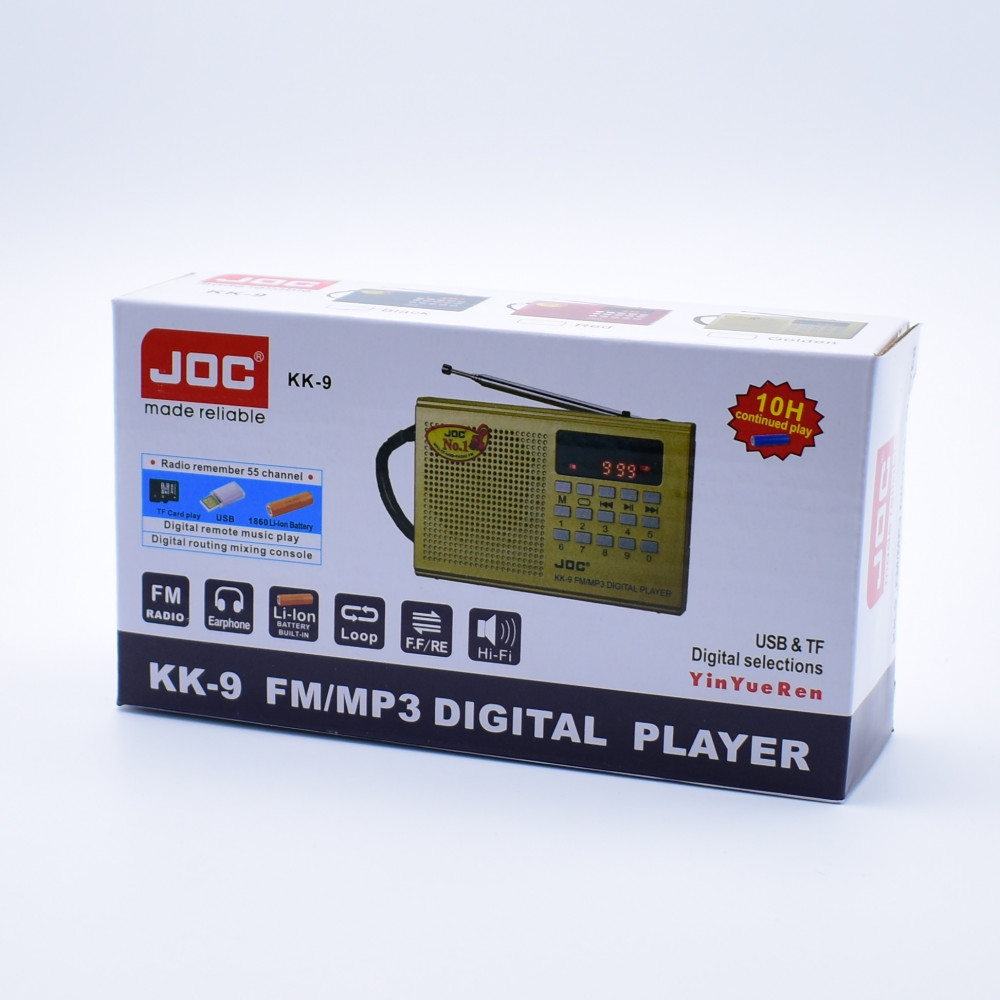 Radio portabil JOC -KK9, MP3, microSD/USB,FM, afisaj electronic, acumulator 2000 mAH, rosu 4