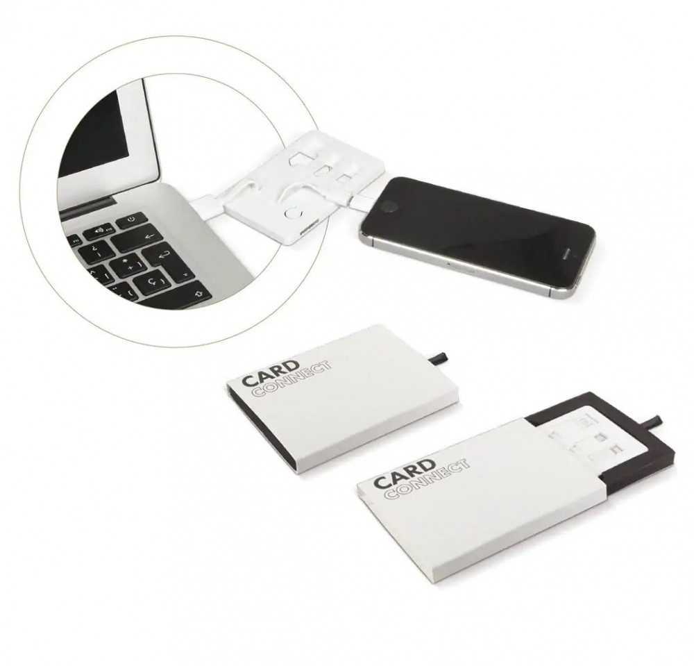 Set 3 in 1 Toppoint Card Connect, cablu USB cu 2 capete (Lightning si MicroUSB) si lanterna LED, alb 3