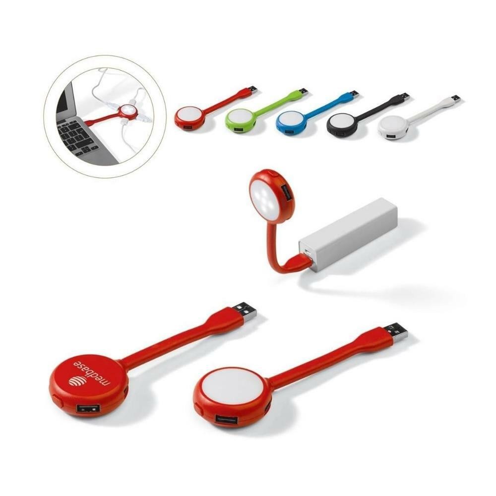 Lampa LED flexibila cu hub USB 2.0, 4 porturi, albastra 2