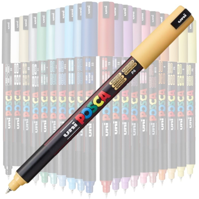 Marker UNI Posca, 0.7 mm, varf fin metalic, portocaliu caisa 2