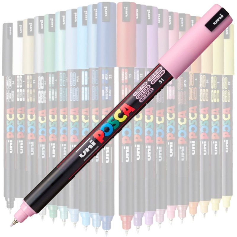 Marker UNI Posca, 0.7 mm, varf fin metalic, roz pal 2