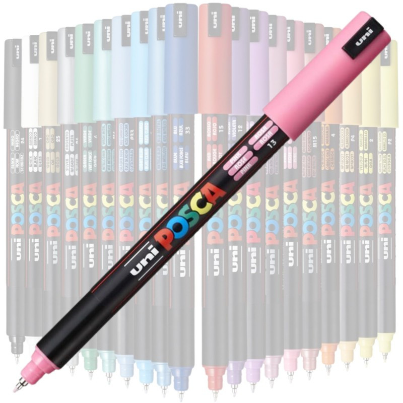 Marker UNI Posca, 0.7 mm, varf fin metalic, roz 2