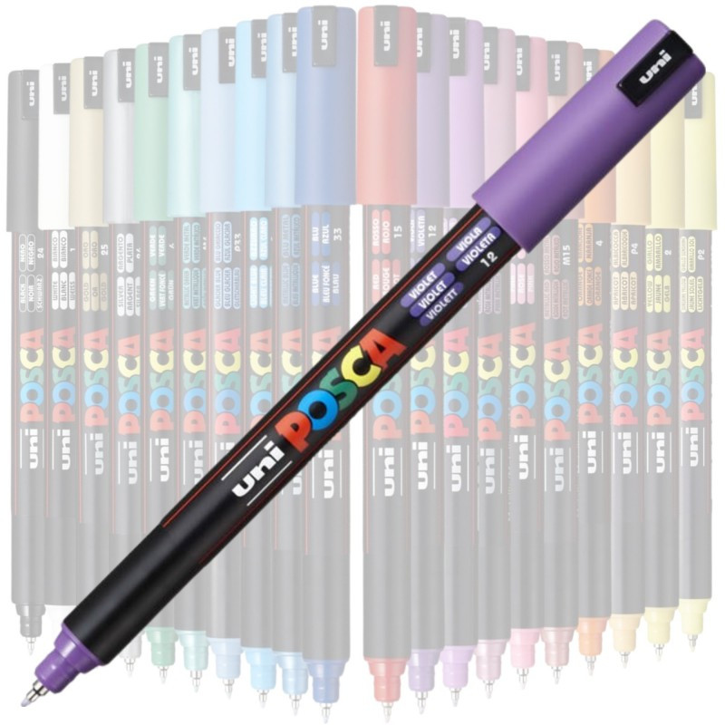 Marker UNI Posca, 0.7 mm, varf fin metalic, violet 2