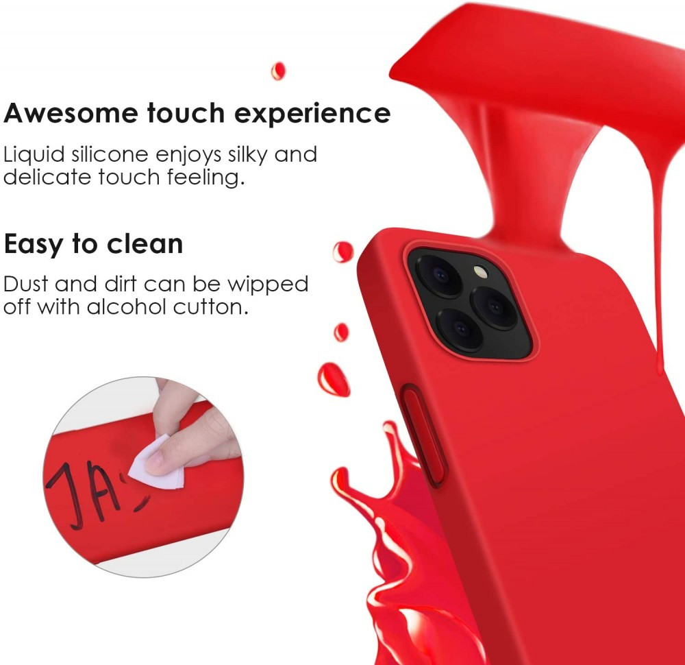 Husa Huawei Y5P Luxury Silicone, catifea in interior, rosu 4