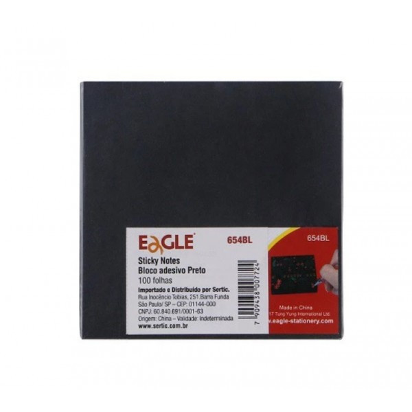 Notes adeziv Eagle 654BL, 100 coli, 75 x 75 mm, negru 3