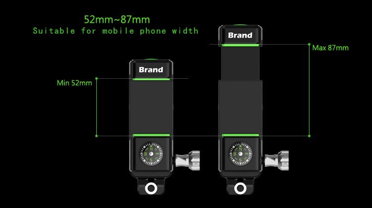 Suport telefon pentru bicicleta Guider Q-003, busola, reglabil, rotire 360, negru 5