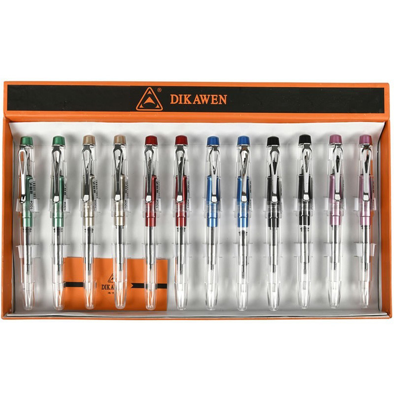 Stilou CNX 100, alimentare pompita, corp plastic transparent, clips metalic argintiu, negru 2